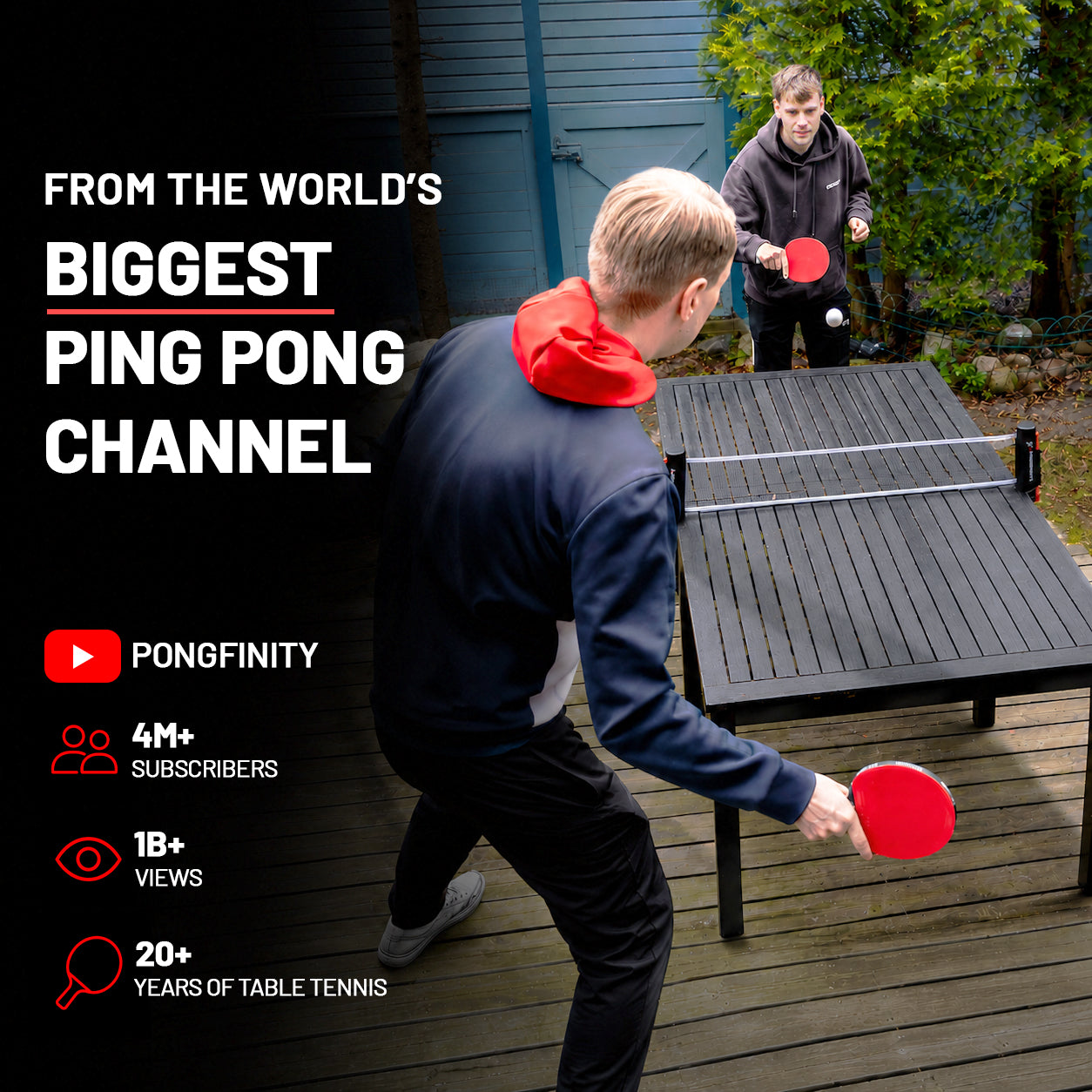 Pongfinity Ping Pong Set – Retractable Net, Paddles & Balls
