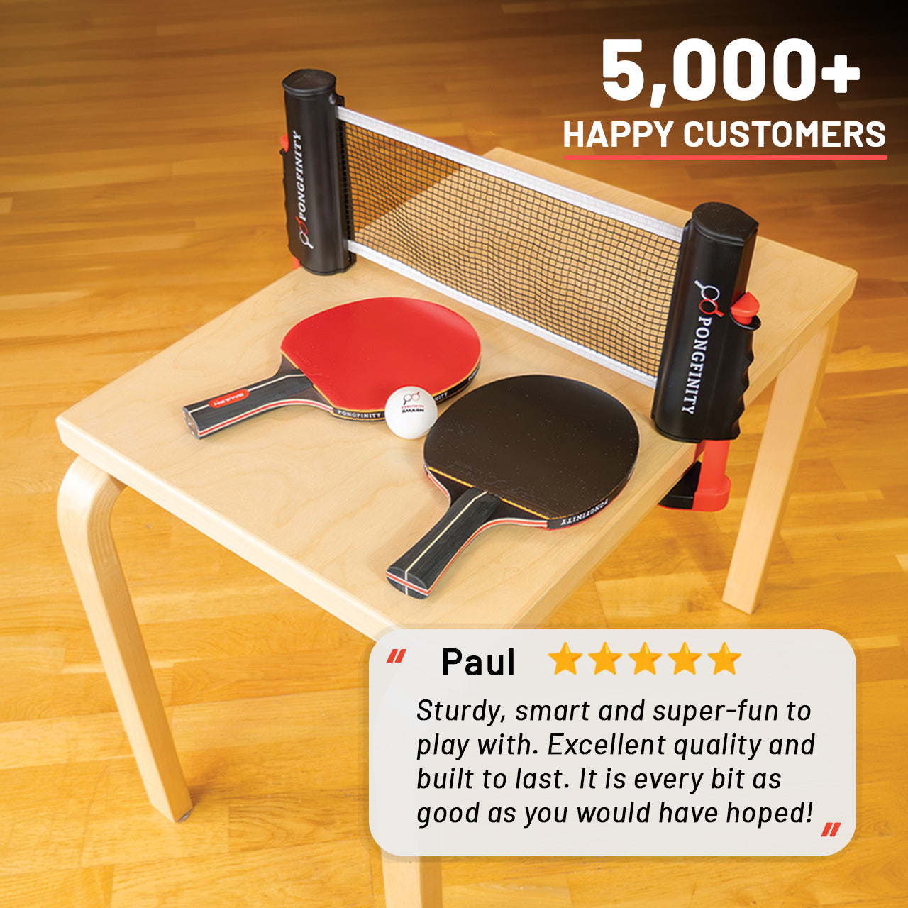 ping pong gear Pongfinity Ping Pong Set – Retractable Net, Paddles & Balls