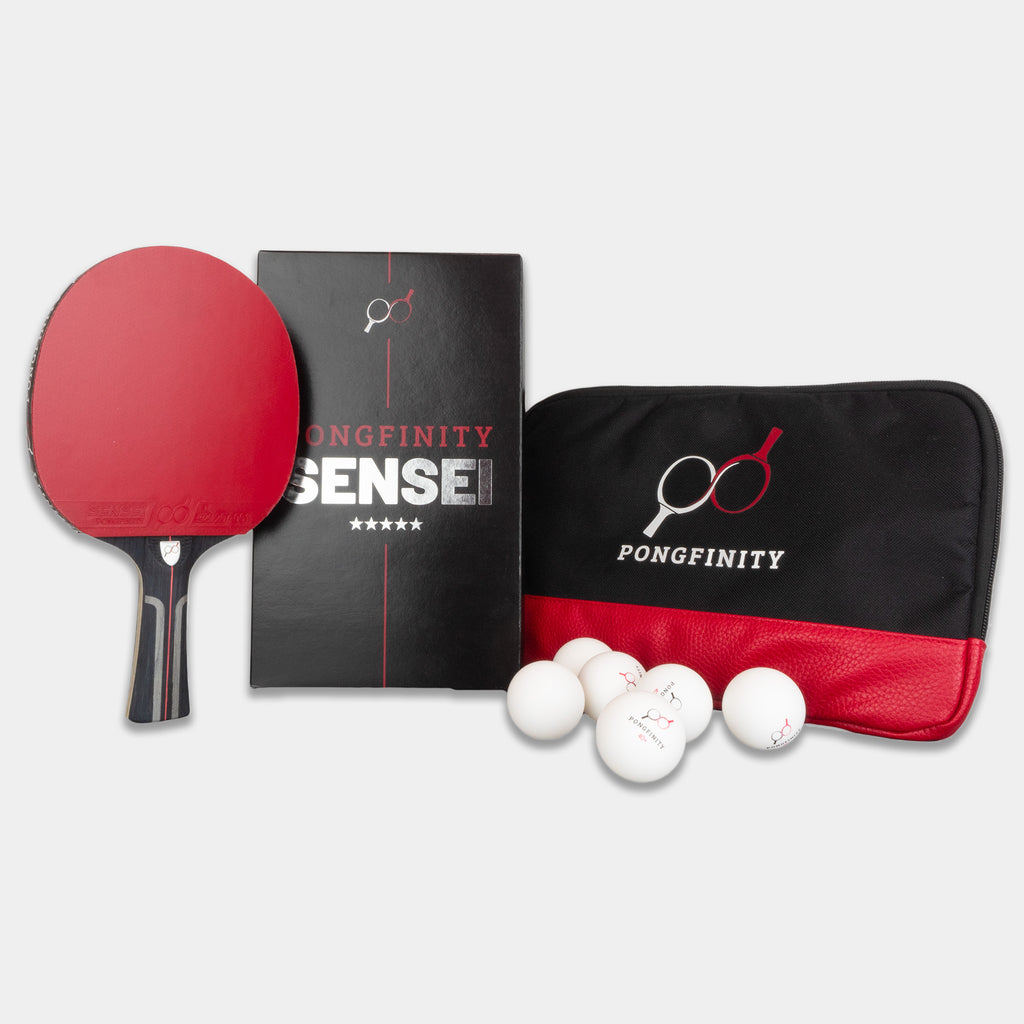 Sensei racket, racket case and six balls